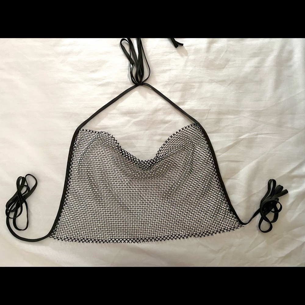 Halter top with rhinestones